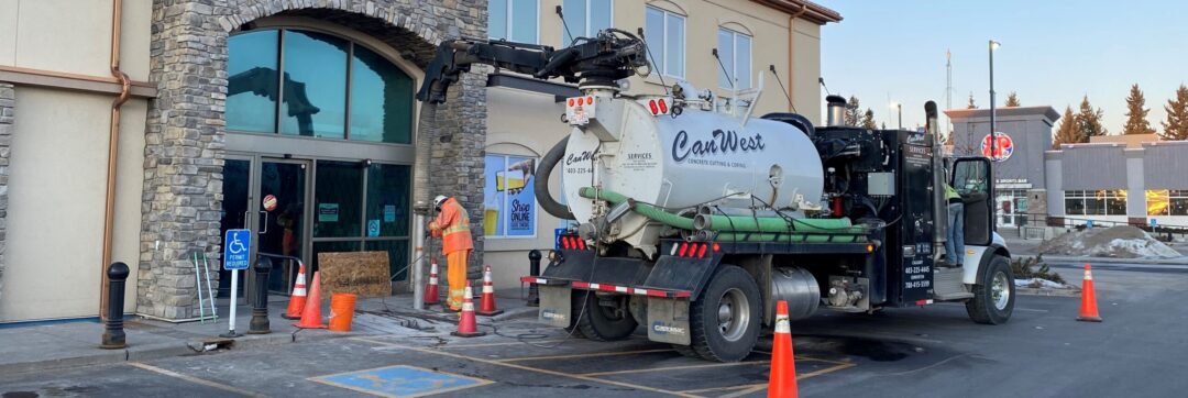 Hydrovac Services at a co-op in Calgary